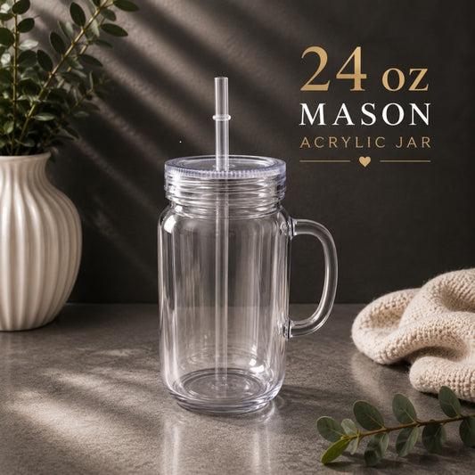 24oz Mason Acrylic Jar