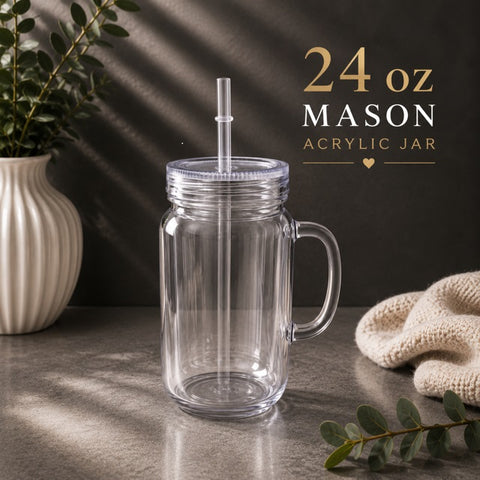 24oz Mason Acrylic Jar