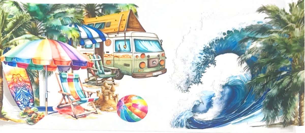 Beach Camper & Wave
