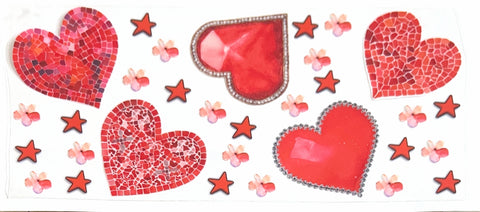 Red Mosaic Hearts