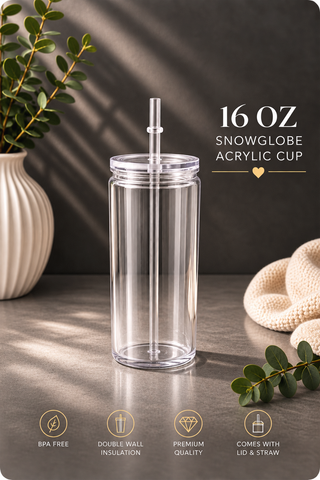 16 0Z Snowglobe Acrylic Cup
